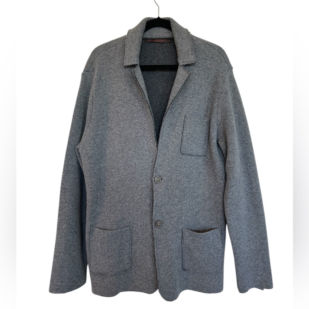Men's Gray Cardigan Sweater Jacket